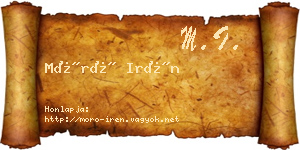 Móró Irén névjegykártya